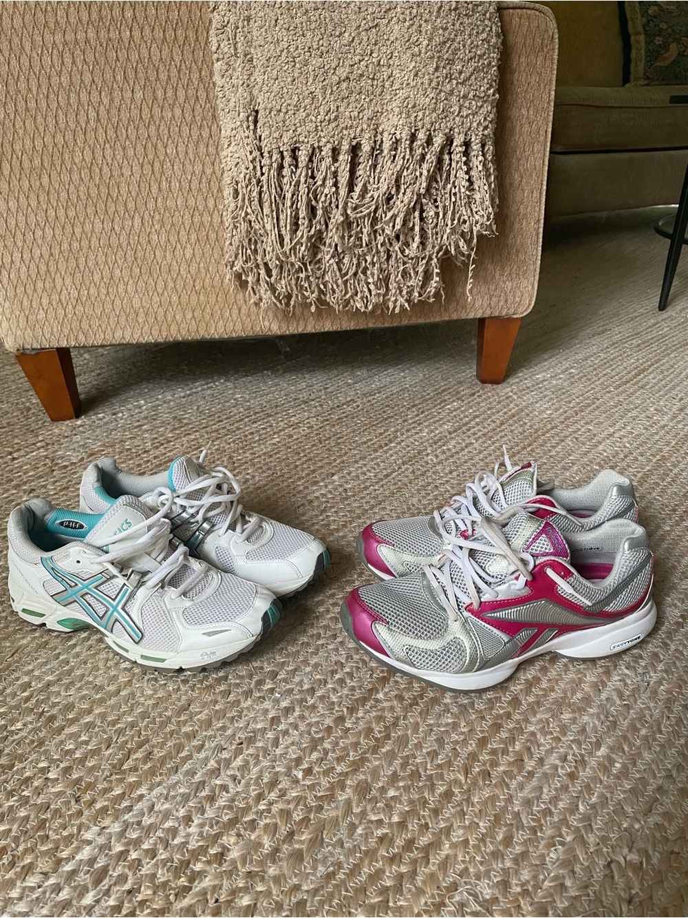 2 Pairs! Women’s ASICS and REBOOK. Lightly worn Sneakers.